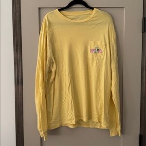 Vineyard Vines Yellow Long Sleeve Shirt with Pocket
